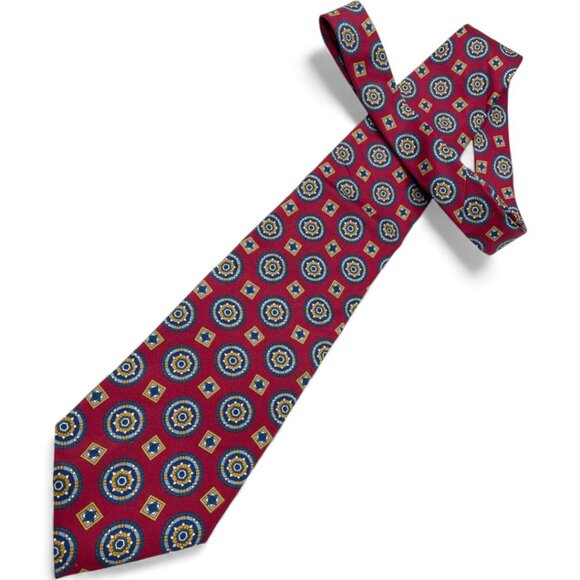 Hathaway Silk Tie Geometric Red Paisley - Picture 2 of 6